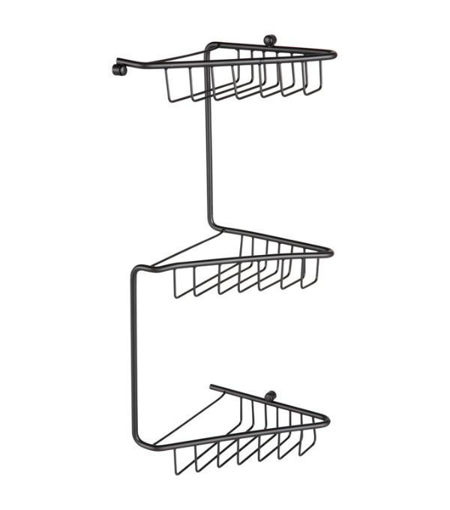 Steele 3-Tier Corner Shower Caddy - Black