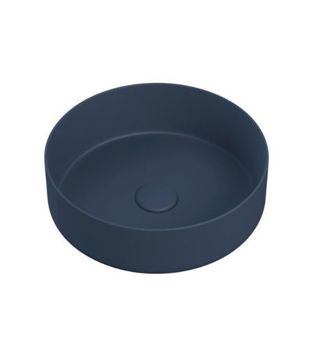 Huxley 355mm Ceramic Round Washbowl & Waste - Matt Deep Blue