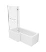 Vardon L Shape SUPERCAST 1700x850x560mm 0TH Shower Bath Pack (LH) - Chrome