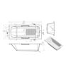 Balmoral Gripped 1600x700x550mm 0TH Bath w/Legs
