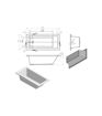 Vardon Square Single End 1500x700x550mm 0TH Bath w/Legs