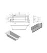 Vardon Square Single End 1700x700x550mm 0TH Bath w/Legs
