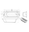 Mercury Round Single End 1700x700x550mm 0TH Bath w/Legs