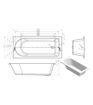 Mercury Round Single End 1700x750x550mm 0TH Bath w/Legs