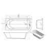 Mercury Round Single End 1700x800x550mm 0TH Bath w/Legs