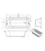 Mercury Round Single End SUPERCAST 1700x750x550mm 0TH Bath w/Legs