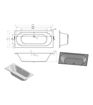 Mercury Round Double End 1800x800x550mm 0TH Bath w/Legs