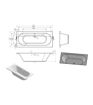 Mercury Round Double End SUPERCAST 1700x750x550mm 0TH Bath w/Legs