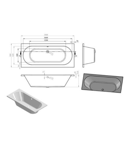 Mercury Round Double End SUPERCAST 1800x800x550mm 0TH Bath w/Legs