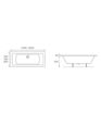 Vardon Square Double End 1700x750x550mm 0TH Bath w/Legs