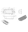 Saxby J Shape 1700x725x600mm 0TH Bath w/Legs (LH)