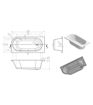 Saxby J Shape 1500x725x600mm 0TH Bath w/Legs (LH)