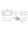 Saxby J Shape 1500x725x600mm 0TH Bath w/Legs (RH)
