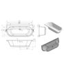 Waterside Back To Wall 1700x750x600mm 0TH Bath w/Legs