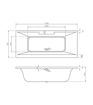 Malham Deluxe Square Double End 1700x750x550mm 0TH Bath w/Legs