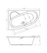 Milton 1500x950x600mm 0TH Offset Corner Bath w/Legs (LH)