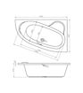 Milton 1500x950x600mm 0TH Offset Corner Bath w/Legs (RH)