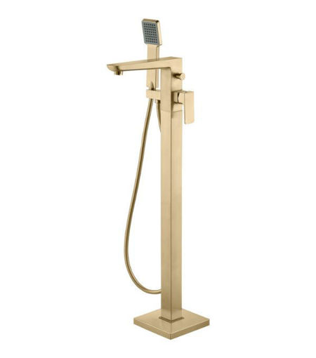 Berrymoor Floor Standing Bath/Shower Mixer - Brushed Brass