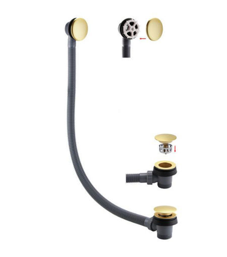 Sprung Bath Waste & Overflow - Brushed Brass
