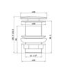 Unslotted Mushroom Basin Waste (1 1/4") - Matt Black