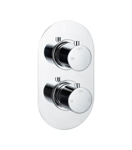 Eastfield Thermostatic Single Outlet Twin Shower Valve - Chrome