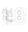 Eastfield Thermostatic Single Outlet Twin Shower Valve - Chrome
