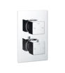Commercial Thermostatic Two Outlet Twin Shower Valve - Chrome