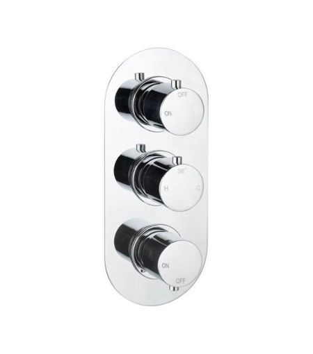 Eastfield Thermostatic Two Outlet Triple Shower Valve - Chrome