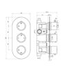 Eastfield Thermostatic Two Outlet Triple Shower Valve - Chrome