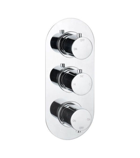 Eastfield Thermostatic Three Outlet Triple Shower Valve - Chrome