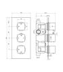 Commercial Thermostatic Two Outlet Triple Shower Valve - Chrome