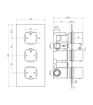 Commercial Thermostatic Three Outlet Triple Shower Valve - Chrome