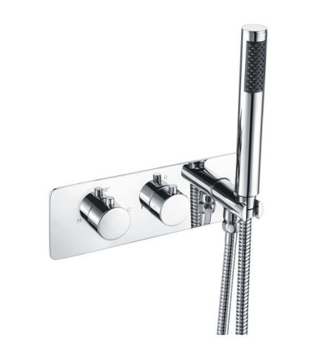 Bluebell Thermostatic Two Outlet Shower Valve w/Handset - Chrome