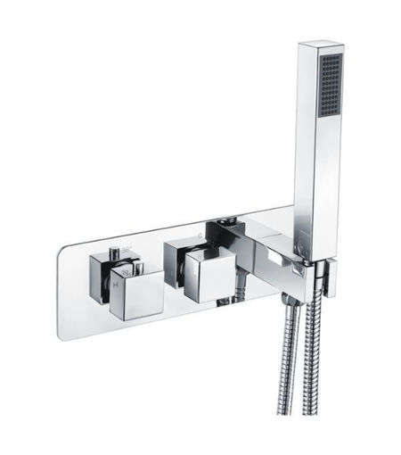 Byron Thermostatic Two Outlet Shower Valve w/Handset - Chrome