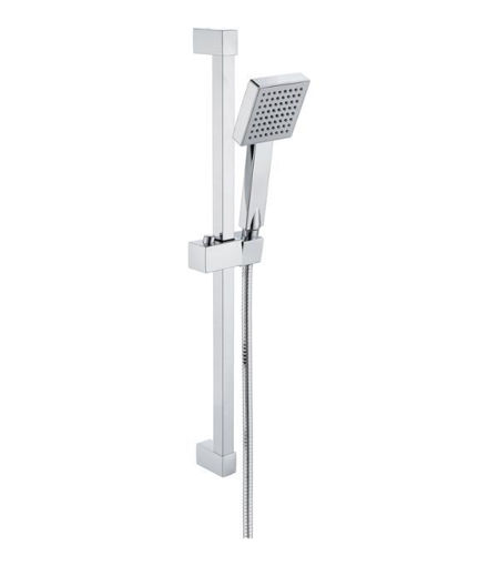 Square Slider Rail Kit & Single Mode Handset - Chrome