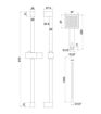 Square Slider Rail Kit & Single Mode Handset - Chrome