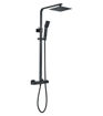 Square Thermostatic Bar Mixer w/Riser Kit - Matt Black