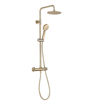 Round Thermostatic Bar Mixer w/Riser Kit - Brushed Brass