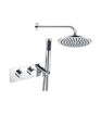Bluebell Shower Pack Two - Two Outlet Twin Shower Valve w/Handset & Brass Overhead - Chrome