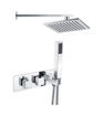 Byron Shower Pack Two - Two Outlet Twin Shower Valve w/Handset & Brass Overhead - Chrome