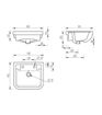 Kingfisher 495x445mm 2TH Semi Recessed Basin