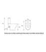 Lilac Rimless Short Projection Close Coupled Open Back WC & Soft Close Seat