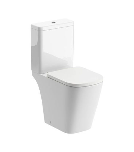Nightingale Rimless Close Coupled Open Back Comfort Height WC & Soft Close Seat