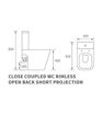 Nightingale Rimless Close Coupled Open Back Short Projection WC & Soft Close Seat