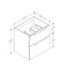 Stanwell 590mm Wall Hung 2 Drawer Basin Unit (No Top) - Matt Deep Blue