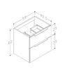 Stanwell 610mm Wall Hung 2 Drawer Basin Unit & 1TH Basin - Matt Deep Blue