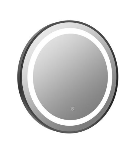 Chatsworth 600mm Round Front-Lit LED Mirror - Matt Black