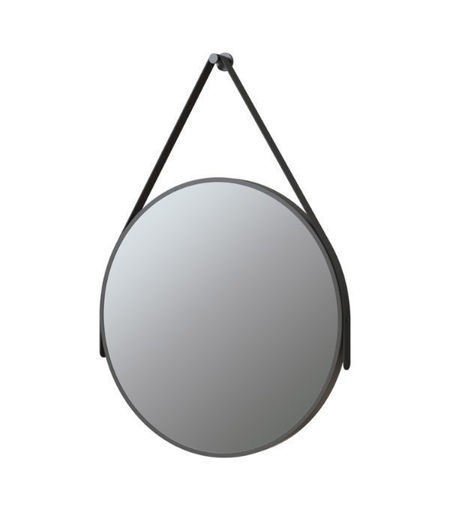 Maple 600mm Round Mirror - Matt Black