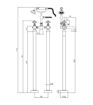 Taylor Floor Standing Bath/Shower Mixer & Shower Kit - Brushed Brass