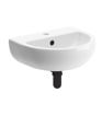 Thorny 450x400mm 1TH Cloakroom Basin & Black Bottle Trap